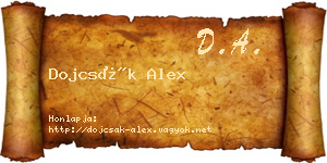 Dojcsák Alex névjegykártya