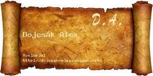 Dojcsák Alex névjegykártya