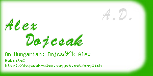 alex dojcsak business card